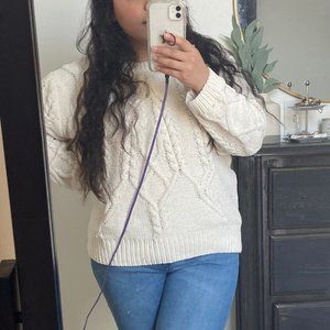 Cream cable knit sweater